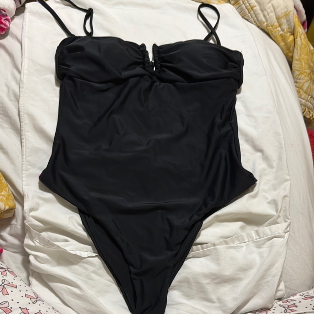 Black One-Piece Swimsuit onia black size medium  boutique removable straps
